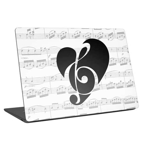 BW Musical Notes Universal Laptop 15in (12.2 x 8.8in) Skin